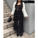 【無地/チェック】アシメスリットロングキャミワンピース | RMAF　NICE CLAUP / OLIVE des OLIVE | 詳細画像1 