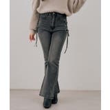【S/Mサイズ展開】サイドレースアップフレアデニムパンツ | RMAF NICE CLAUP / OLIVE des OLIVE | 詳細画像4