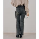 【S/Mサイズ展開】サイドレースアップフレアデニムパンツ | RMAF NICE CLAUP / OLIVE des OLIVE | 詳細画像6