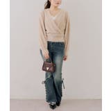 パール付フェザーカシュクールニット | RMAF NICE CLAUP / OLIVE des OLIVE | 詳細画像14