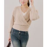 ベージュ | パール付フェザーカシュクールニット | RMAF NICE CLAUP / OLIVE des OLIVE