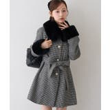 キラキラ千鳥 | フェイクファー付2WAYコート | RMAF NICE CLAUP / OLIVE des OLIVE