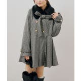 ブラック千鳥 | 衿ファープリーツ女の子コート | RMAF NICE CLAUP / OLIVE des OLIVE