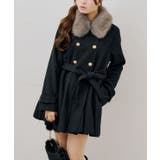 ブラック | 衿ファープリーツ女の子コート | RMAF NICE CLAUP / OLIVE des OLIVE