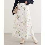 【natural couture】オリジナル花柄Aラインスカート | NICE CLAUP / OLIVE des OLIVE OUTLET | 詳細画像1
