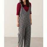 ブラック | 【natural couture】〈ako〉ニットツイードサロペット | NICE CLAUP / OLIVE des OLIVE OUTLET