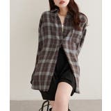 【natural couture】起毛チェックベーシックオーバーシャツ | NICE CLAUP / OLIVE des OLIVE　OUTLET | 詳細画像1 