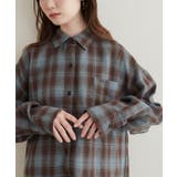 【natural couture】起毛チェックベーシックオーバーシャツ | NICE CLAUP / OLIVE des OLIVE　OUTLET | 詳細画像2 