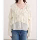 【natural couture】Vネックフリル衿キャンディスリーブブラウス | NICE CLAUP / OLIVE des OLIVE OUTLET | 詳細画像2