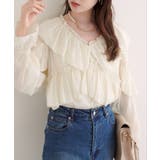 【natural couture】Vネックフリル衿キャンディスリーブブラウス | NICE CLAUP / OLIVE des OLIVE OUTLET | 詳細画像11