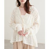 【natural couture】メッシュレースシャツカーデ | NICE CLAUP / OLIVE des OLIVE OUTLET | 詳細画像1