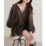 【natural couture】くるみ釦シアーブラウス | NICE CLAUP / OLIVE des OLIVE　OUTLET | 詳細画像1 
