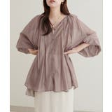 ピンク | 【natural couture】くるみ釦シアーブラウス | NICE CLAUP / OLIVE des OLIVE　OUTLET