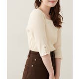【natural couture】スクエア×ボート前後2WAYリブニット | NICE CLAUP / OLIVE des OLIVE OUTLET | 詳細画像2
