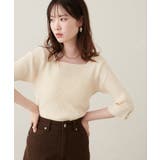 【natural couture】スクエア×ボート前後2WAYリブニット | NICE CLAUP / OLIVE des OLIVE OUTLET | 詳細画像4