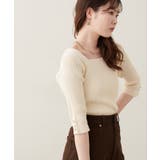 【natural couture】スクエア×ボート前後2WAYリブニット | NICE CLAUP / OLIVE des OLIVE OUTLET | 詳細画像5