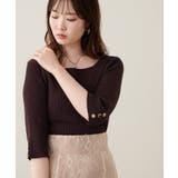 ブラウン | 【natural couture】スクエア×ボート前後2WAYリブニット | NICE CLAUP / OLIVE des OLIVE OUTLET