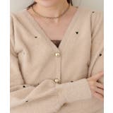 ベージュ | 【natural couture】〈mizu〉ミニシャギーハート刺繍ニットカーデ… | NICE CLAUP / OLIVE des OLIVE　OUTLET