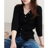 【natural couture】うす金釦ぴたリブニットカーディガン | NICE CLAUP / OLIVE des OLIVE　OUTLET | 詳細画像5 