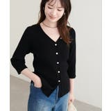 【natural couture】うす金釦ぴたリブニットカーディガン | NICE CLAUP / OLIVE des OLIVE　OUTLET | 詳細画像7 