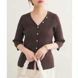 【natural couture】うす金釦ぴたリブニットカーディガン | NICE CLAUP / OLIVE des OLIVE　OUTLET | 詳細画像15 