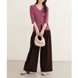 【natural couture】うす金釦ぴたリブニットカーディガン | NICE CLAUP / OLIVE des OLIVE　OUTLET | 詳細画像22 