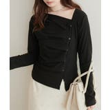 ブラック | 【natural couture】アシメボタンプルオーバー | NICE CLAUP / OLIVE des OLIVE　OUTLET
