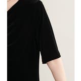 【natural couture】フロントギャザーベロア5分袖ワンピース | NICE CLAUP / OLIVE des OLIVE OUTLET | 詳細画像12