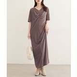【natural couture】フロントギャザーベロア5分袖ワンピース | NICE CLAUP / OLIVE des OLIVE OUTLET | 詳細画像15