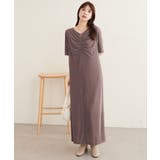 【natural couture】フロントギャザーベロア5分袖ワンピース | NICE CLAUP / OLIVE des OLIVE OUTLET | 詳細画像17