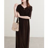 【natural couture】フロントギャザーベロア5分袖ワンピース | NICE CLAUP / OLIVE des OLIVE OUTLET | 詳細画像18
