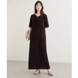 【natural couture】フロントギャザーベロア5分袖ワンピース | NICE CLAUP / OLIVE des OLIVE OUTLET | 詳細画像21