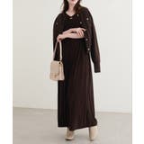 【natural couture】フロントギャザーベロア5分袖ワンピース | NICE CLAUP / OLIVE des OLIVE OUTLET | 詳細画像23