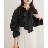 ブラック | 【natural couture】2WAYリボン衿ブラウス | NICE CLAUP / OLIVE des OLIVE　OUTLET