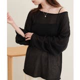 チャコール | 【natural couture】透かし編みボートネックプルオーバー | NICE CLAUP / OLIVE des OLIVE　OUTLET