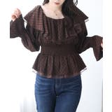 ブラウン | 【one after another】ラッフルシャーリングブラウス | NICE CLAUP / OLIVE des OLIVE OUTLET