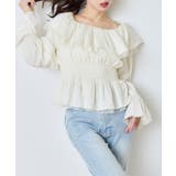 アイボリー | 【one after another】ラッフルシャーリングブラウス | NICE CLAUP / OLIVE des OLIVE OUTLET