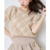 柄1 | 【one after another】前後2way袖フェザー半袖ニット | NICE CLAUP / OLIVE des OLIVE OUTLET