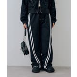 ブラック | ラメ裏毛ライン入りパンツ | NICE CLAUP / OLIVE des OLIVE OUTLET