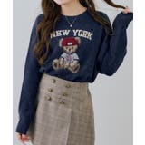 ネイビー | ベアーニット帽プルオーバー | NICE CLAUP / OLIVE des OLIVE　OUTLET