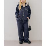 【セットアップ対応】ララメ裏起毛ファー付ジップパーカー | NICE CLAUP / OLIVE des OLIVE　OUTLET | 詳細画像7 