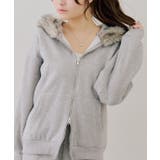 【セットアップ対応】ララメ裏起毛ファー付ジップパーカー | NICE CLAUP / OLIVE des OLIVE　OUTLET | 詳細画像13 