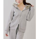 【セットアップ対応】ララメ裏起毛ファー付ジップパーカー | NICE CLAUP / OLIVE des OLIVE　OUTLET | 詳細画像14 
