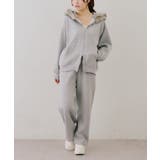 【セットアップ対応】ララメ裏起毛ファー付ジップパーカー | NICE CLAUP / OLIVE des OLIVE　OUTLET | 詳細画像16 