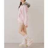 【セットアップ対応】ララメ裏起毛ファー付ジップパーカー | NICE CLAUP / OLIVE des OLIVE　OUTLET | 詳細画像26 