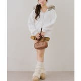 【セットアップ対応】ララメ裏起毛ファー付ジップパーカー | NICE CLAUP / OLIVE des OLIVE　OUTLET | 詳細画像32 