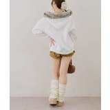 【セットアップ対応】ララメ裏起毛ファー付ジップパーカー | NICE CLAUP / OLIVE des OLIVE　OUTLET | 詳細画像35 