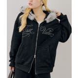 【セットアップ対応】ララメ裏起毛ファー付ジップパーカー | NICE CLAUP / OLIVE des OLIVE　OUTLET | 詳細画像37 