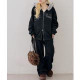 【セットアップ対応】ララメ裏起毛ファー付ジップパーカー | NICE CLAUP / OLIVE des OLIVE　OUTLET | 詳細画像40 