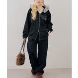 【セットアップ対応】ララメ裏起毛ファー付ジップパーカー | NICE CLAUP / OLIVE des OLIVE　OUTLET | 詳細画像41 